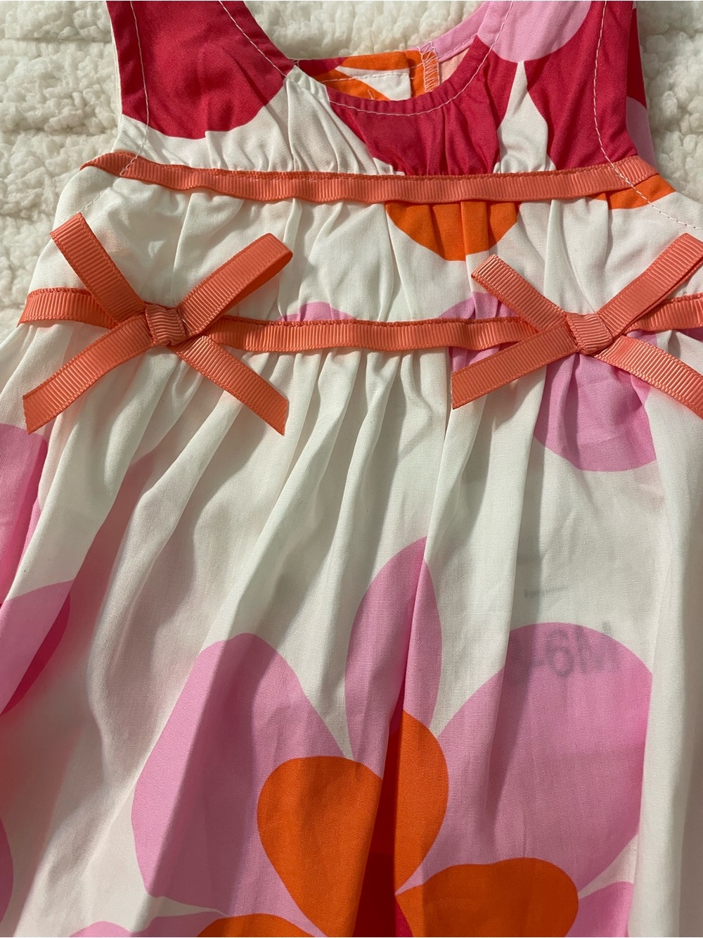 Bonnie Baby Pink, Orange & Yellow Floral Sleeveless Dress - Picture 3 of 6